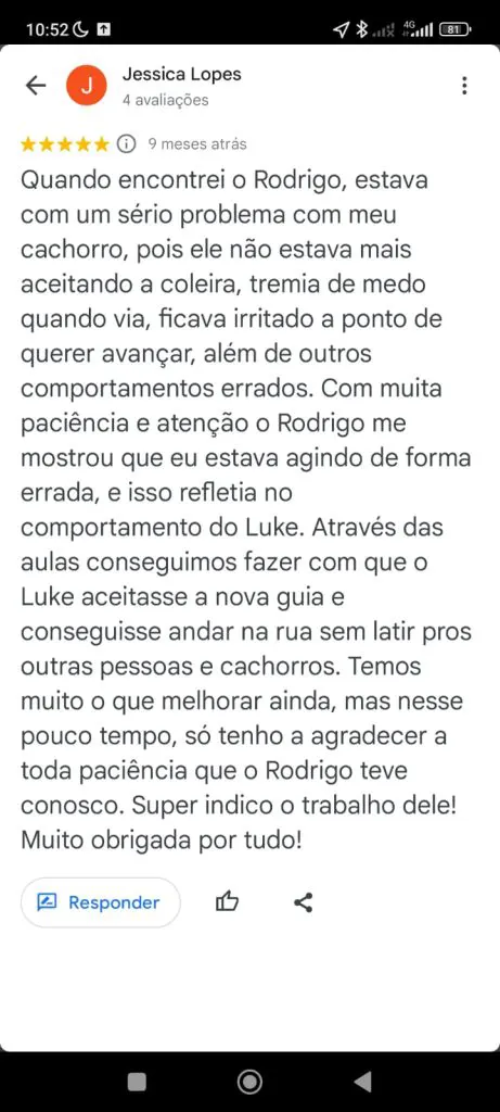 Hund Dog - Avaliação cliente